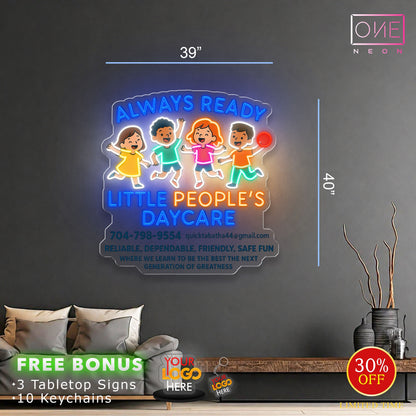 ALWAYS READY LITTLE PEOPLE'S DAYCARE | LED Neon Sign