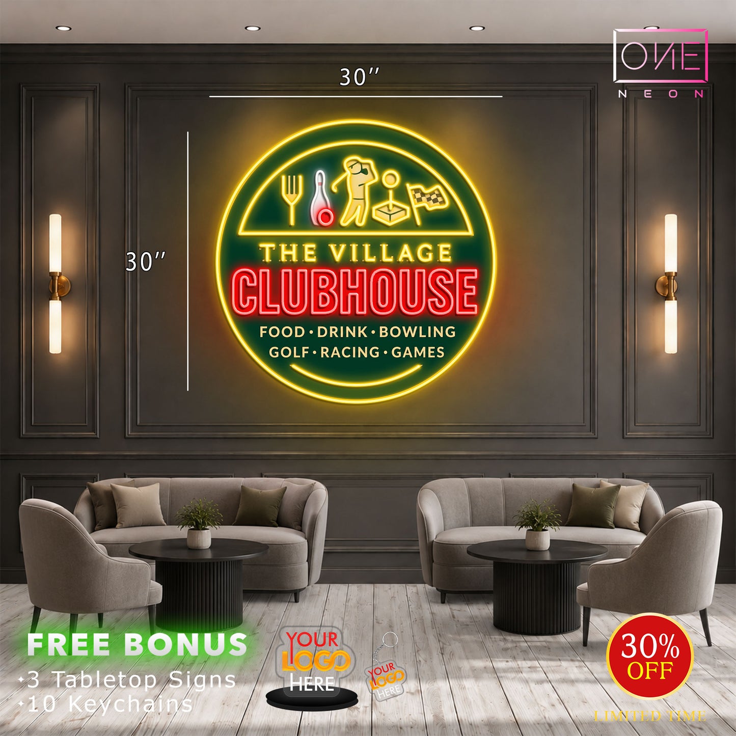 THE VILLAGE CLUBHOUSE | LED Neon Sign