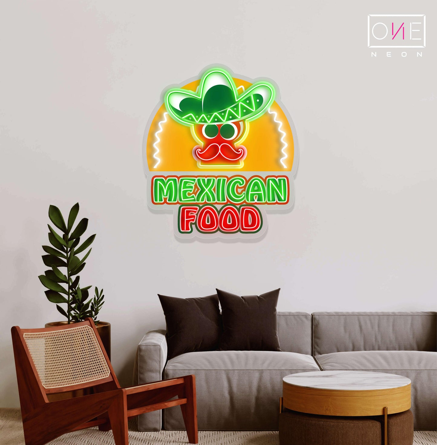 Enseigne lumineuse LED néon Œuvre d'art cuisine mexicaine