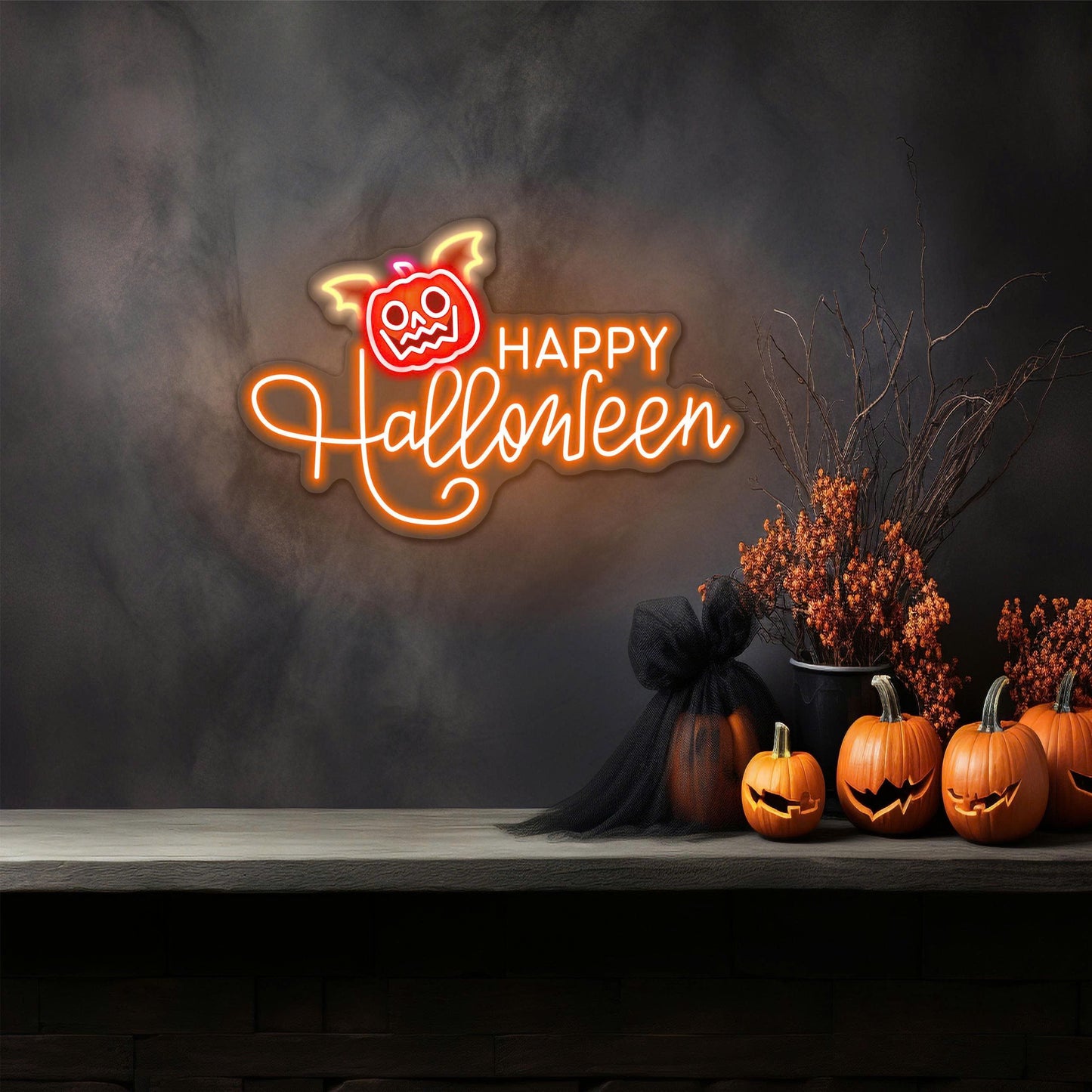 Enseigne néon LED Joyeux Halloween